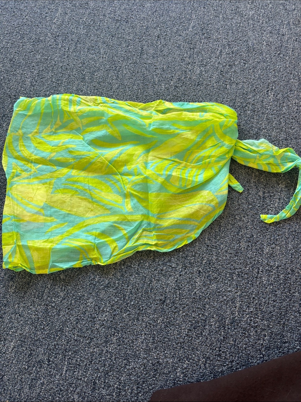 NWT PQ swim green and blue tropical leaf sarong. O/S